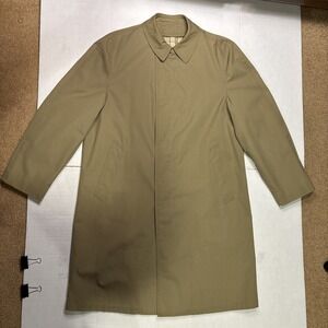 Vintage 1970s Benson-Rixon Raincoat Mens 38R Tan Beige Mac Coat Classic Overcoat
